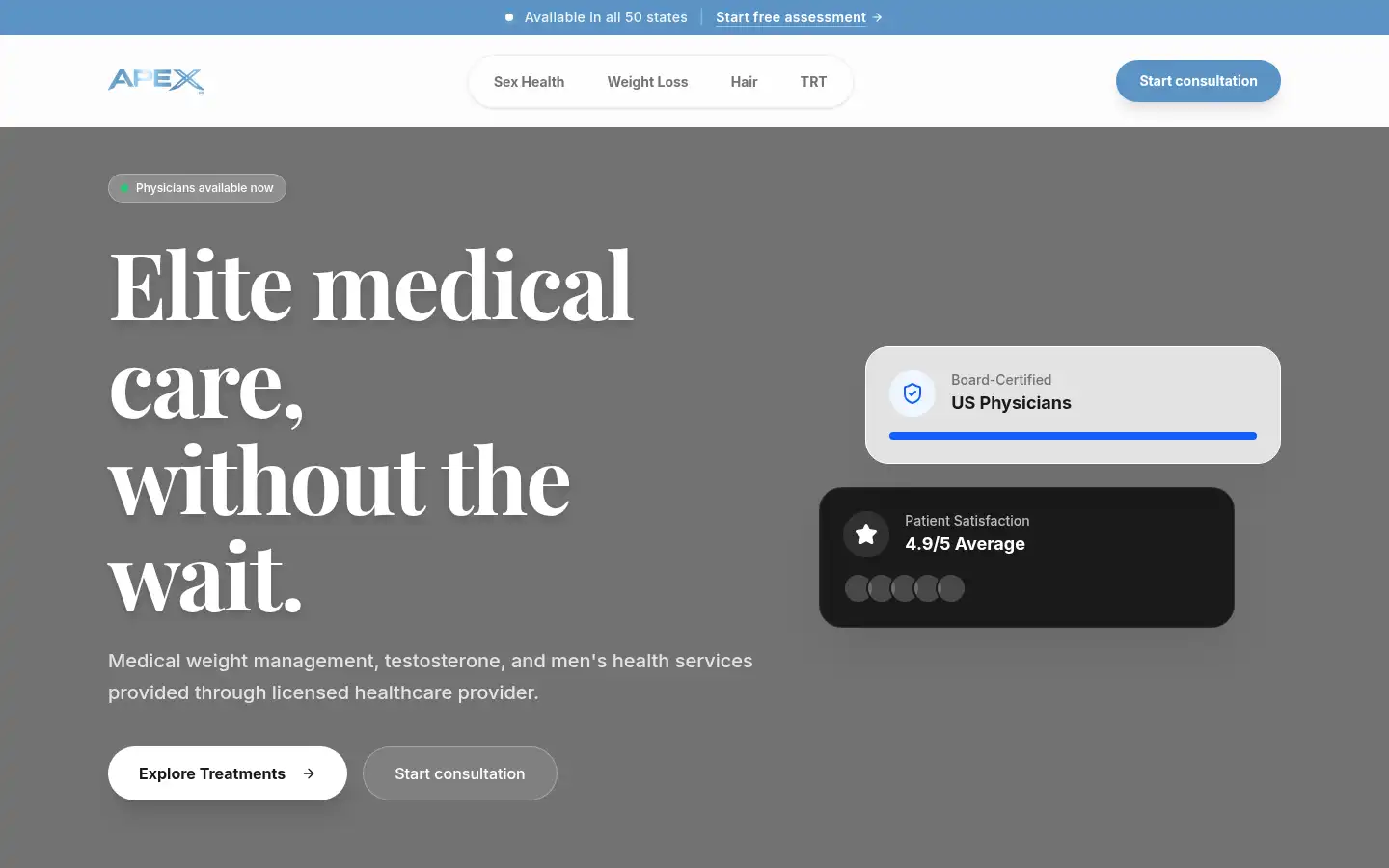 Screenshot of apexrx.com