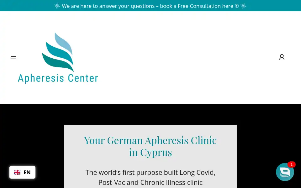 Screenshot of apheresiscenter.eu
