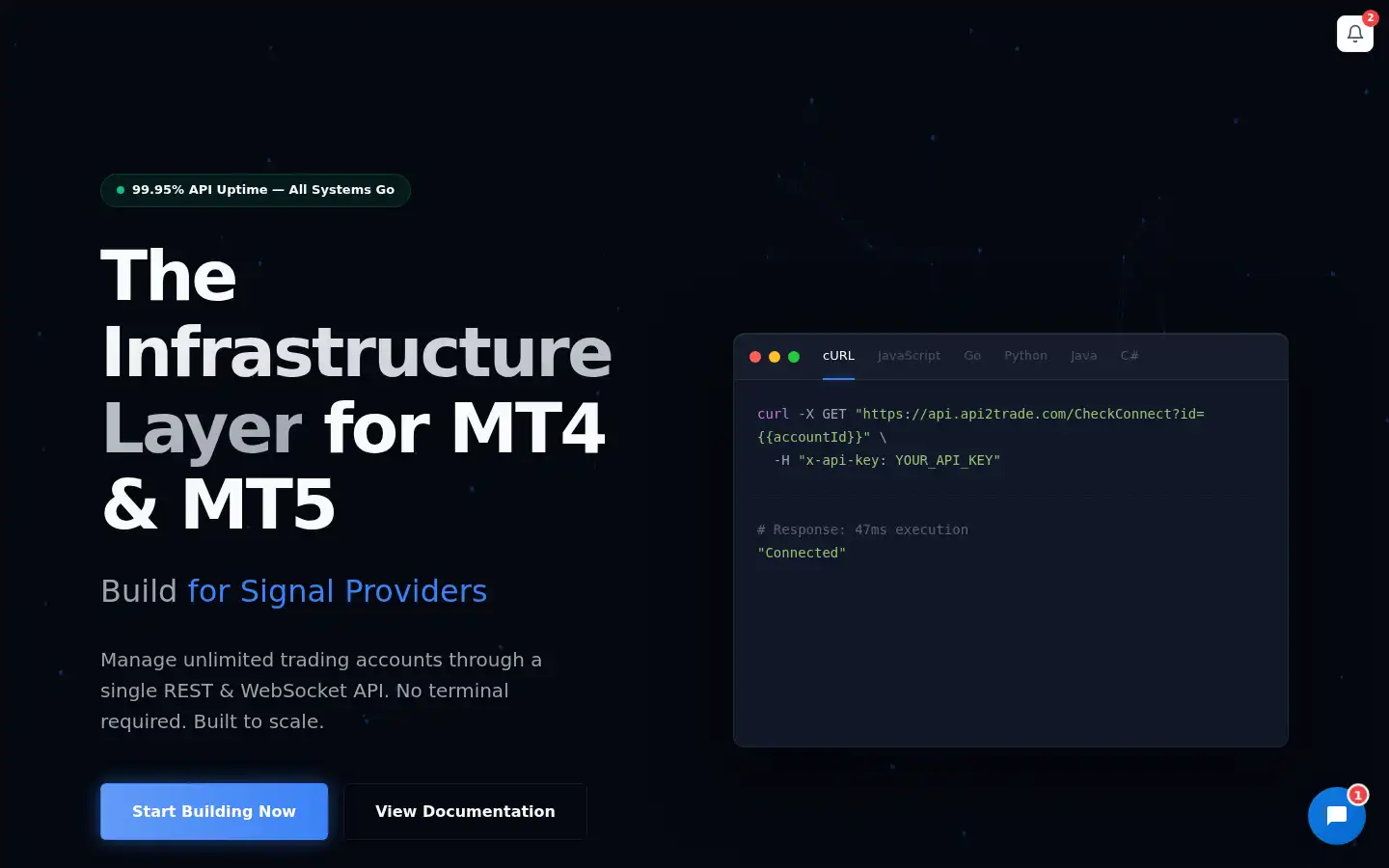 Screenshot of api2trade.com