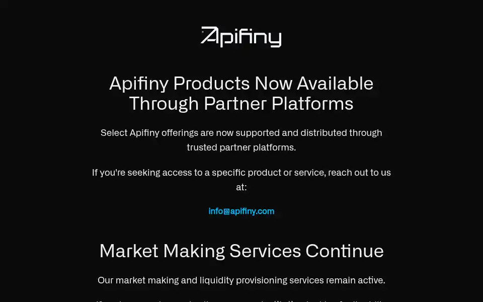 Screenshot of apifiny.com