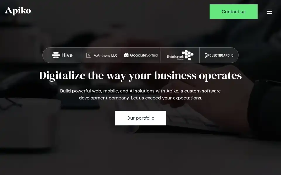 Screenshot of apiko.com
