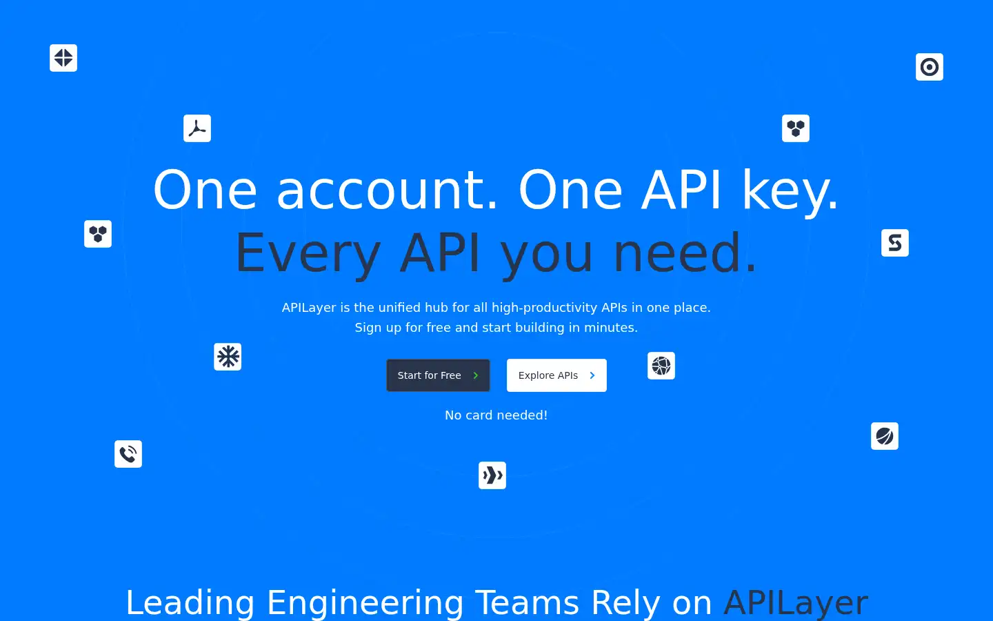 Screenshot of apilayer.com