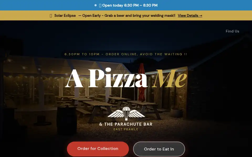 Screenshot of apizza.me.uk