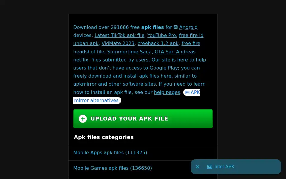 Screenshot of apkfiles.com