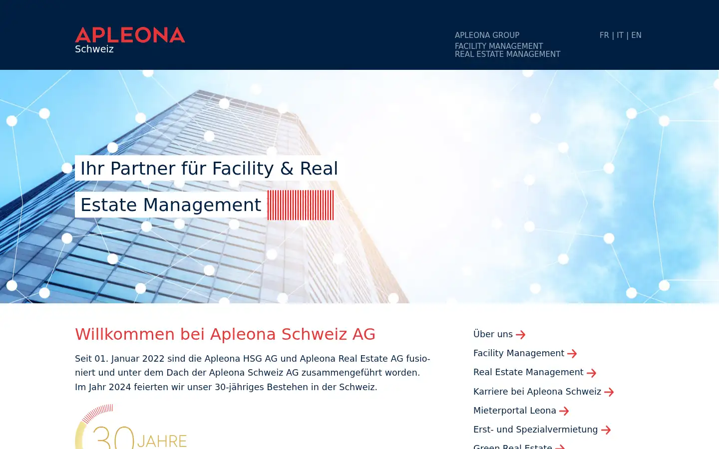 Screenshot of apleona.ch