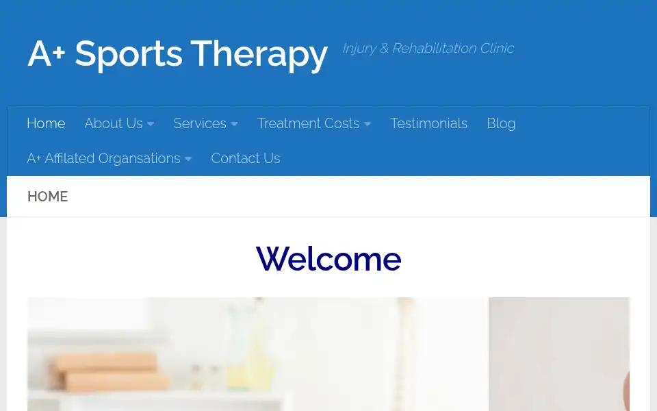 Screenshot of aplussportstherapy.co.uk