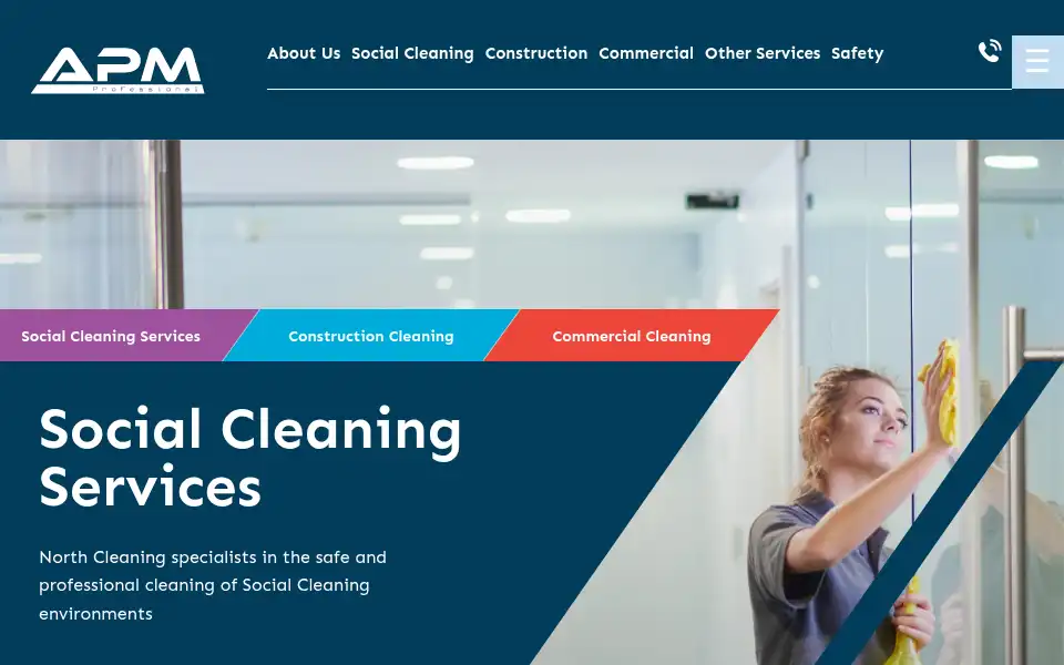 Screenshot of apmcleaningltd.co.uk