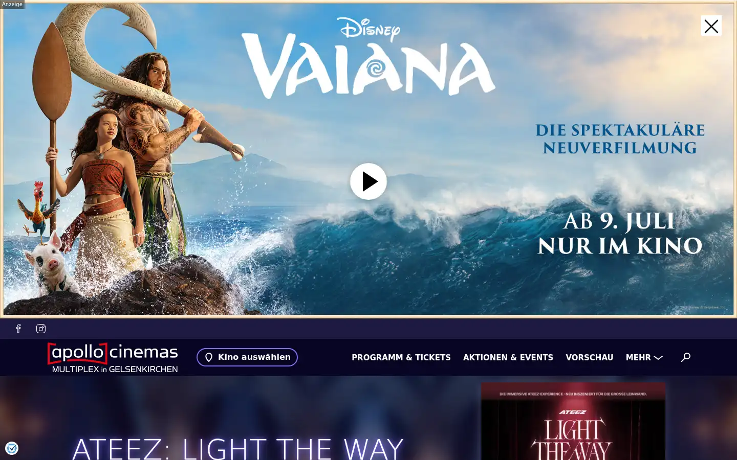 Screenshot of apollo-cinemas.de
