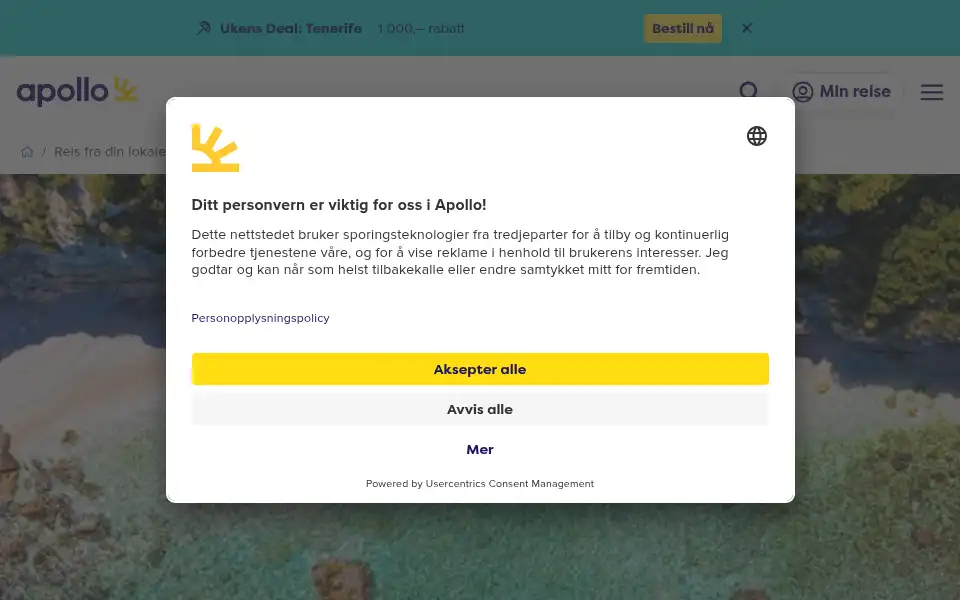 Screenshot of apollo.no
