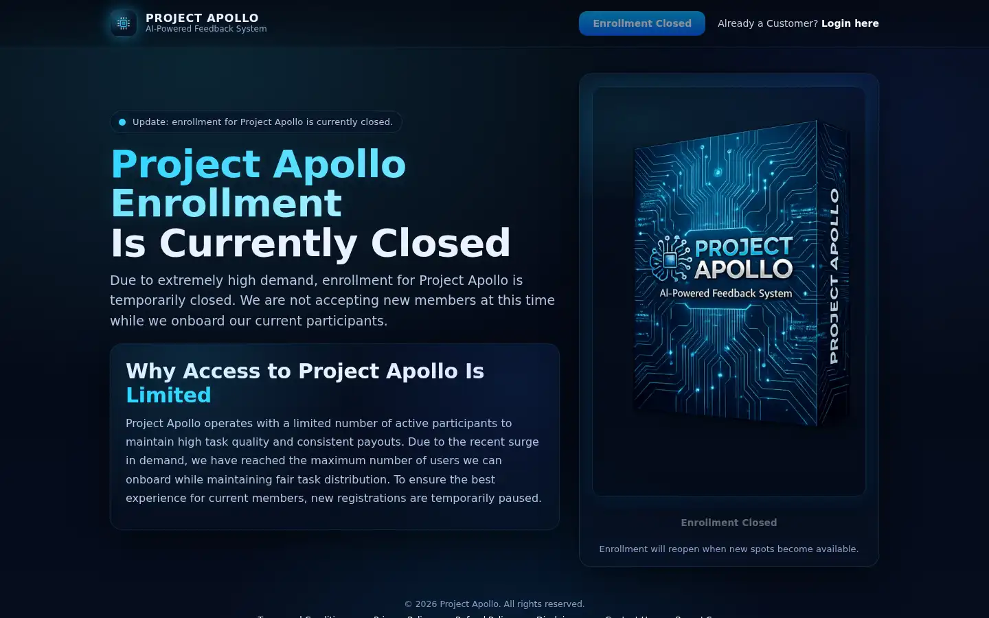 Screenshot of apollosystem.org