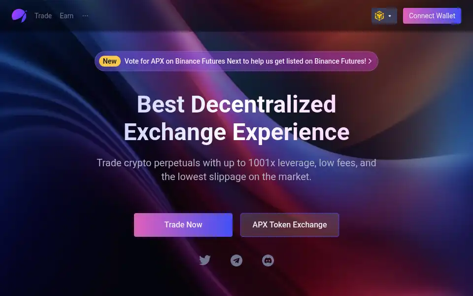 Screenshot of apollox.finance