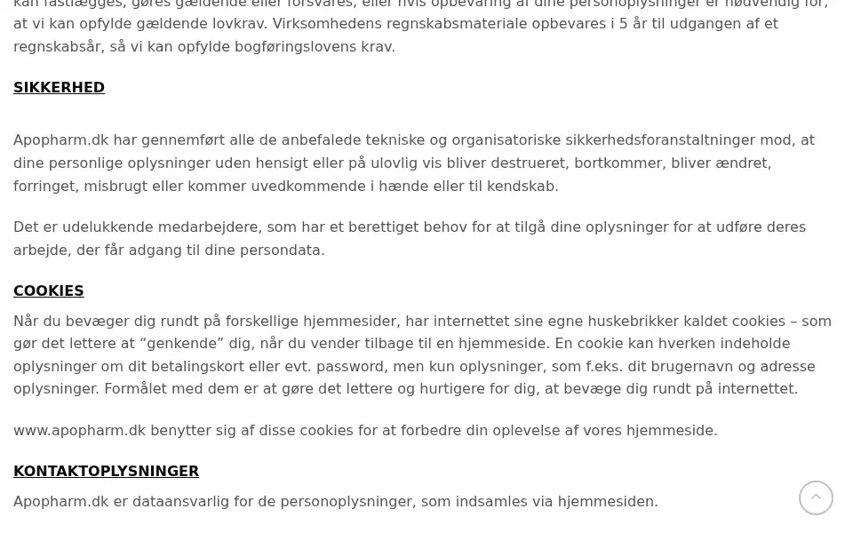 Screenshot of apopharm.dk