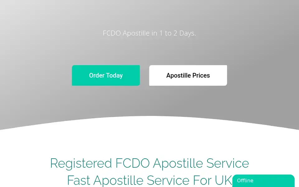 Screenshot of apostille.org.uk
