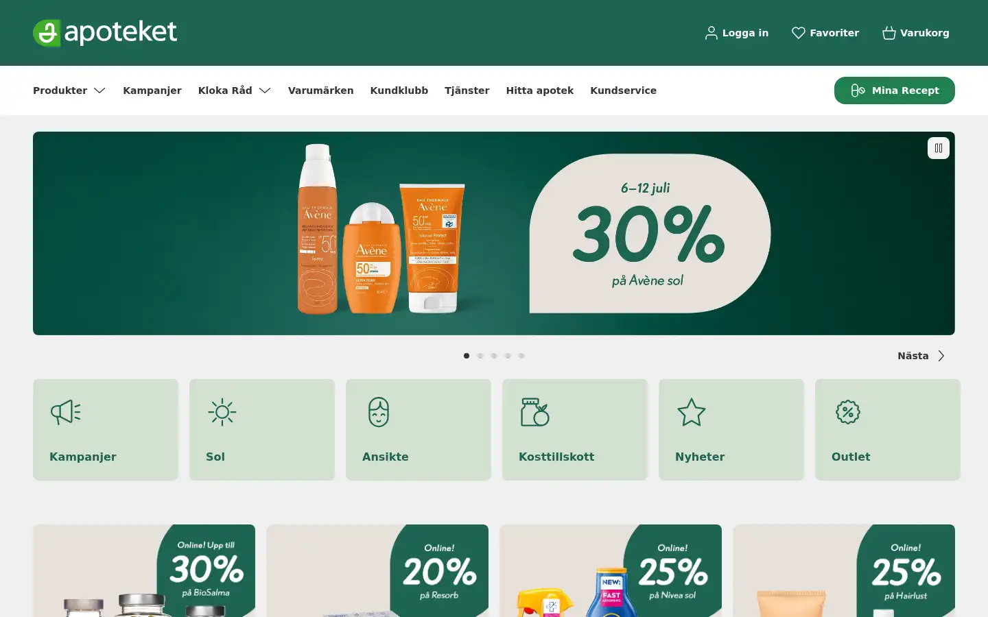 Screenshot of apoteket.se