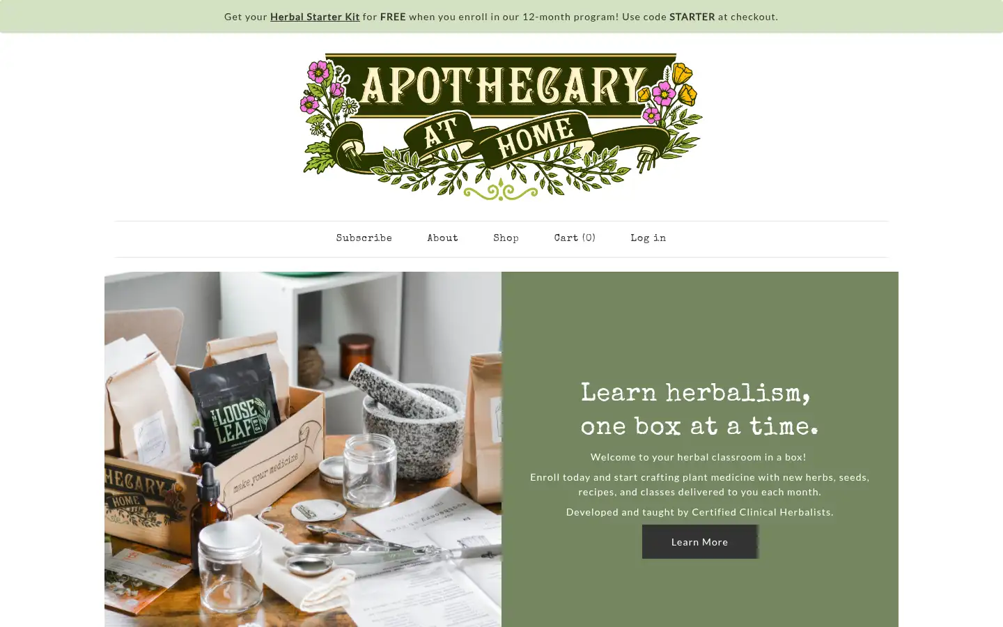 Screenshot of apothecaryathome.co
