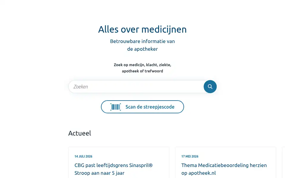 Screenshot of apotheek.nl