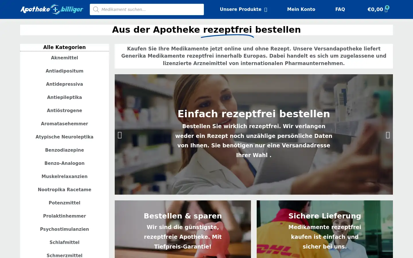 Screenshot of apotheke-billiger.com