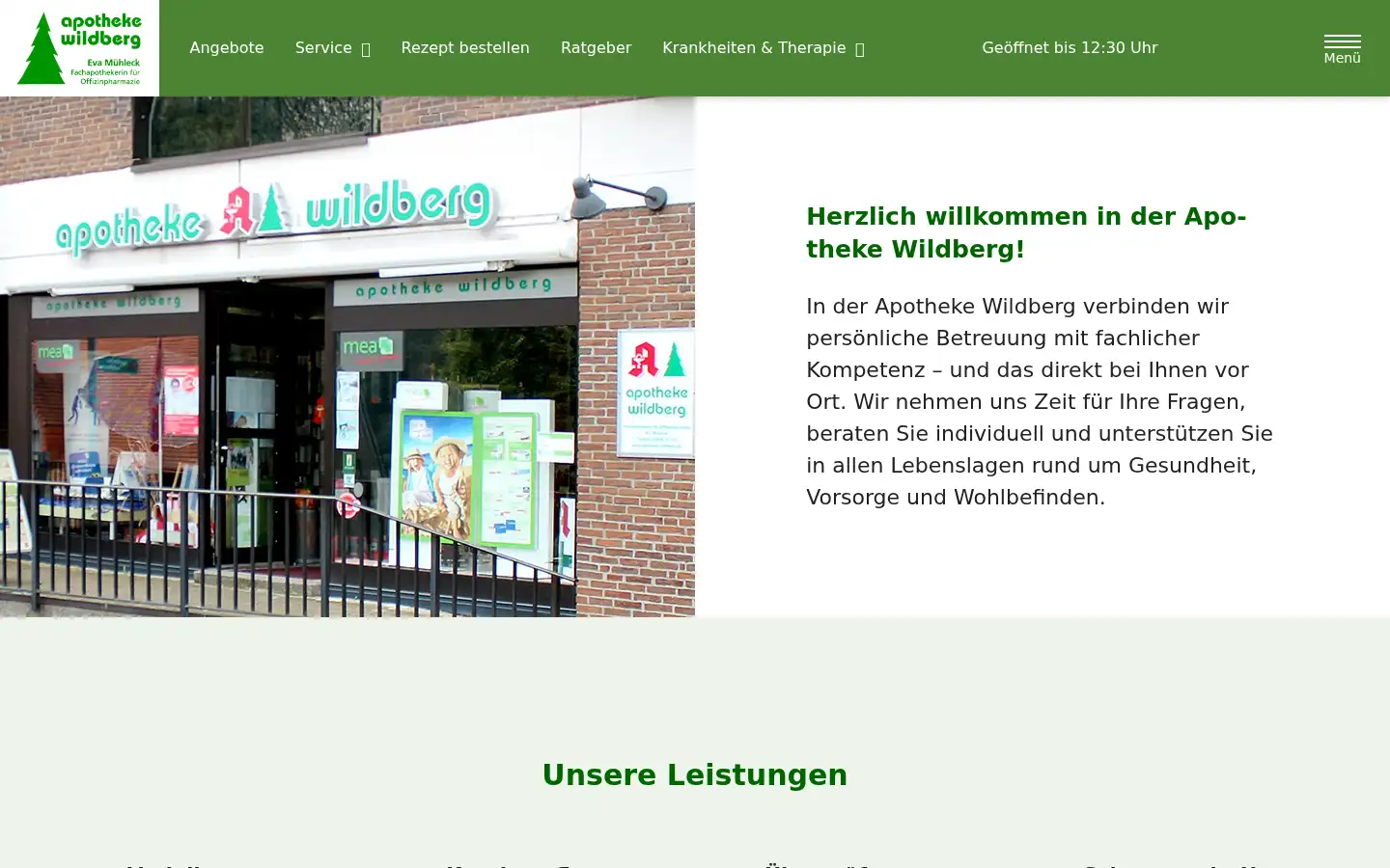 Screenshot of apotheke-wildberg.de