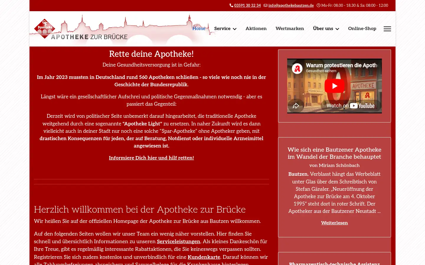 Screenshot of apothekebautzen.de