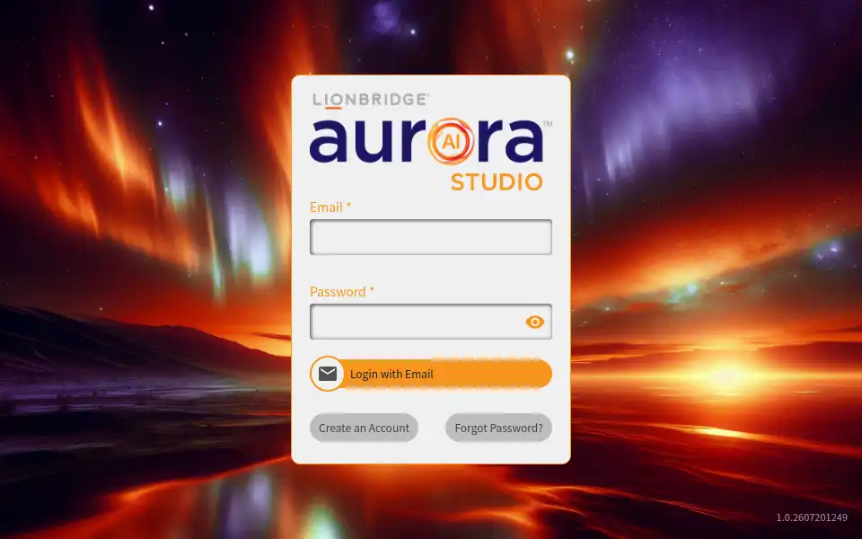 Screenshot of app.aurorastudio.com