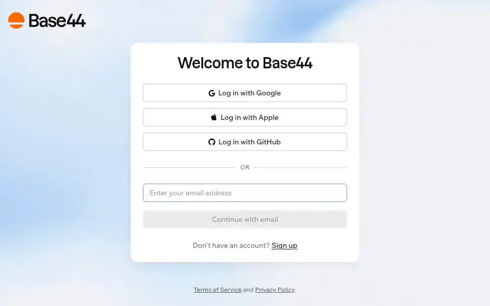 Screenshot of app.base44.com