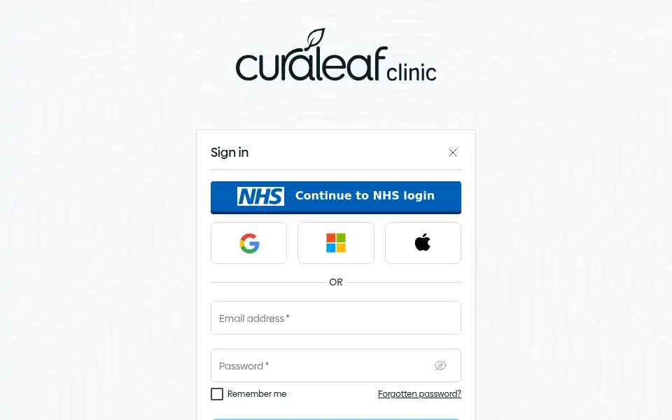 Screenshot of app.curaleafclinic.com
