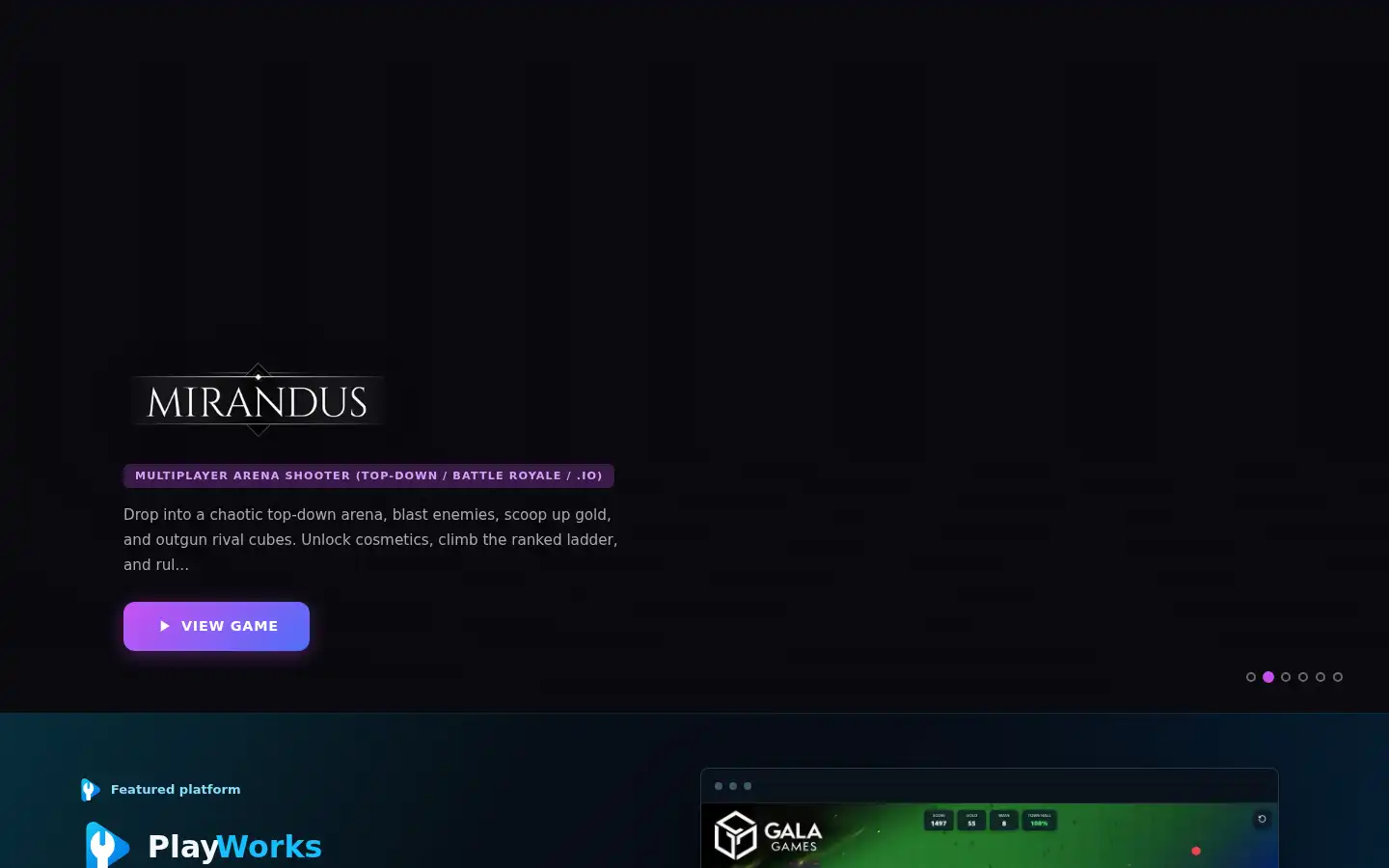 Screenshot of app.gala.games