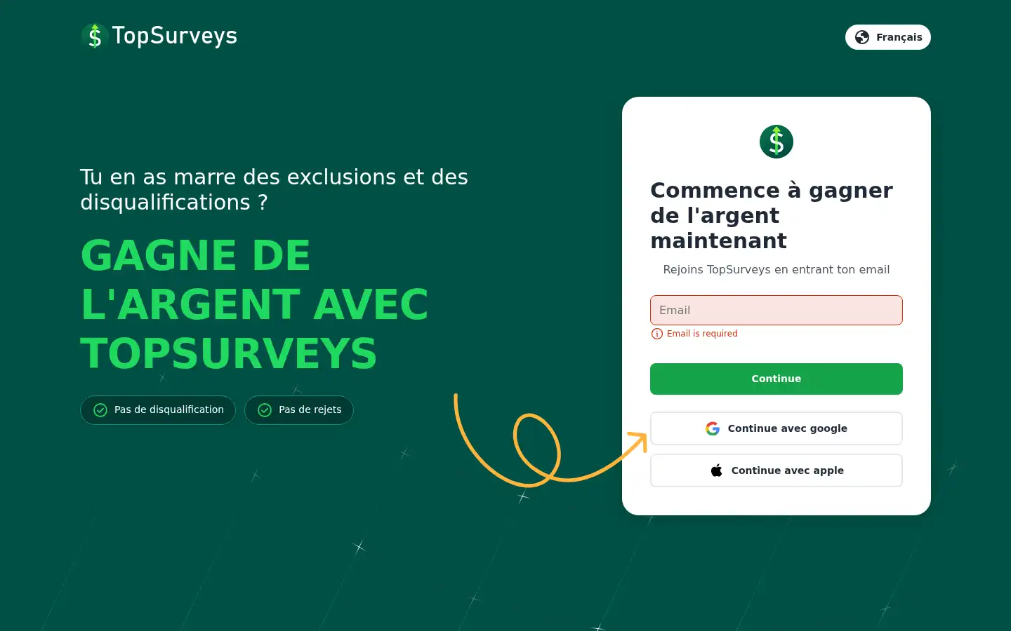 Screenshot of app.topsurveys.app