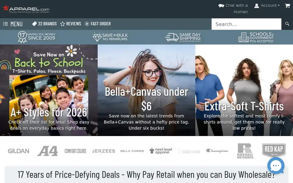 Screenshot of apparel.com