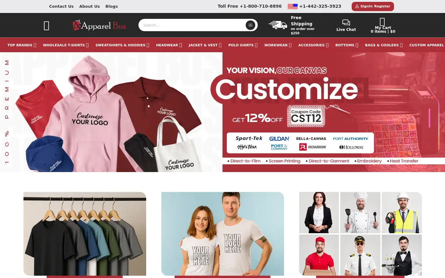 Screenshot of apparelbus.com