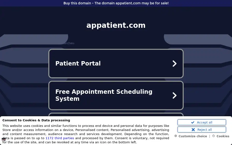 Screenshot of appatient.com