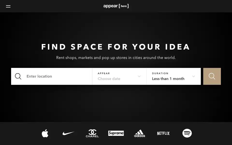 Screenshot of appearhere.co.uk