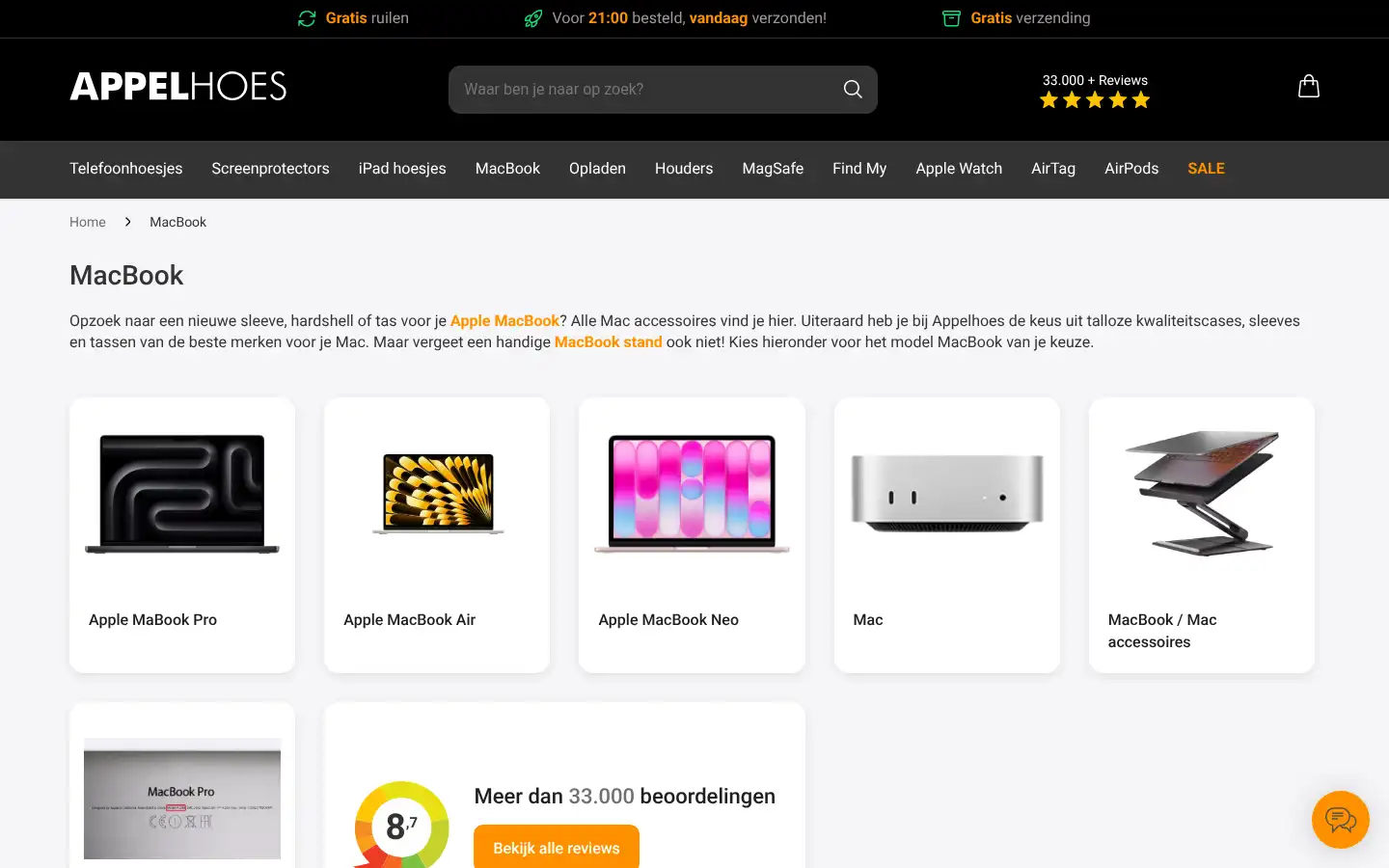 Screenshot of appelhoes.nl