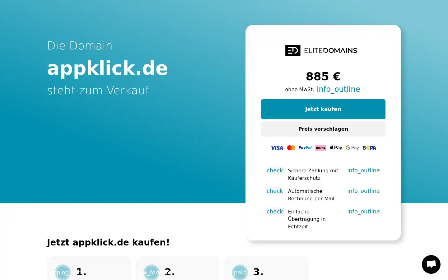Screenshot of appklick.de