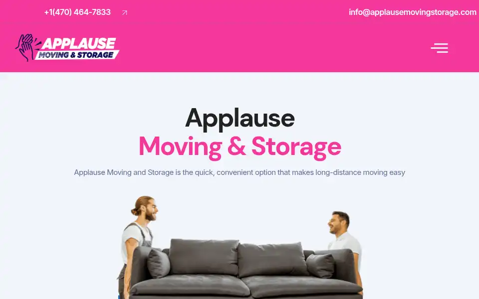 Screenshot of applausemovingandstorage.com