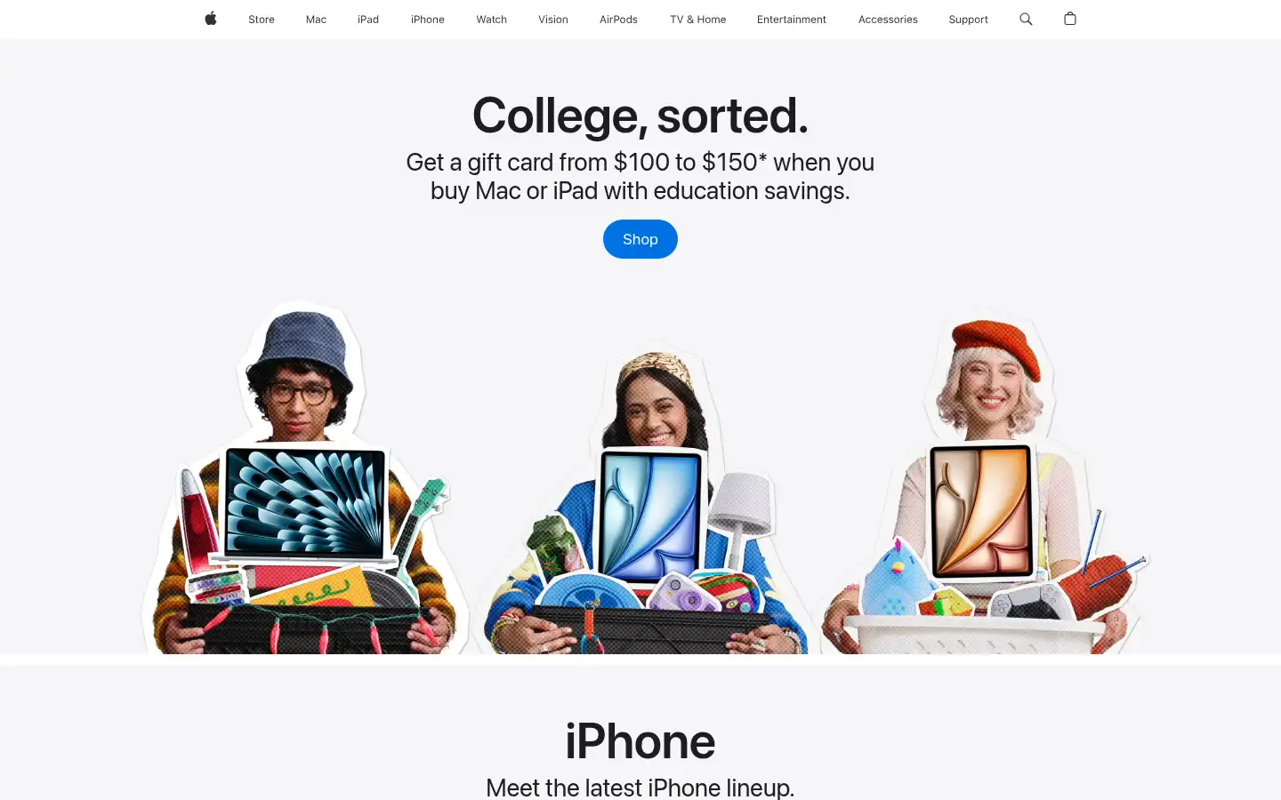 Screenshot of apple.com