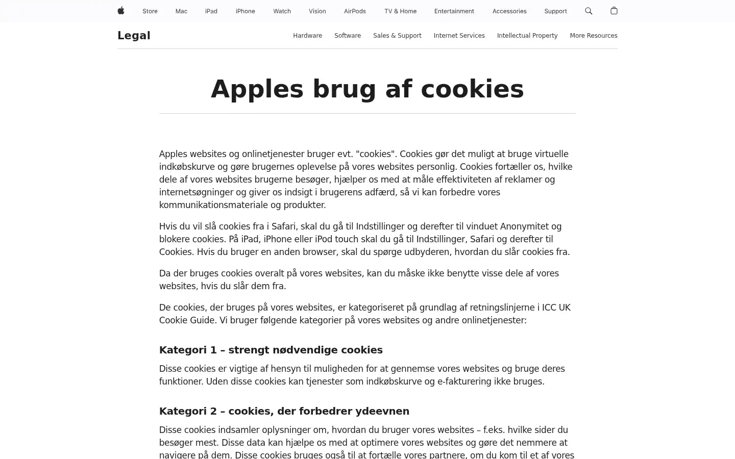 Screenshot of apple.dk