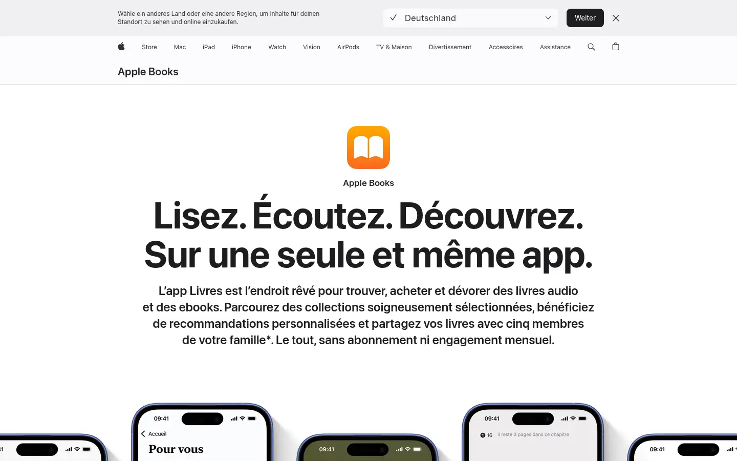 Screenshot of apple.fr