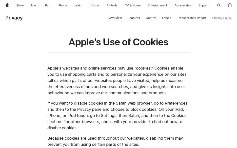 Screenshot of apple.ie