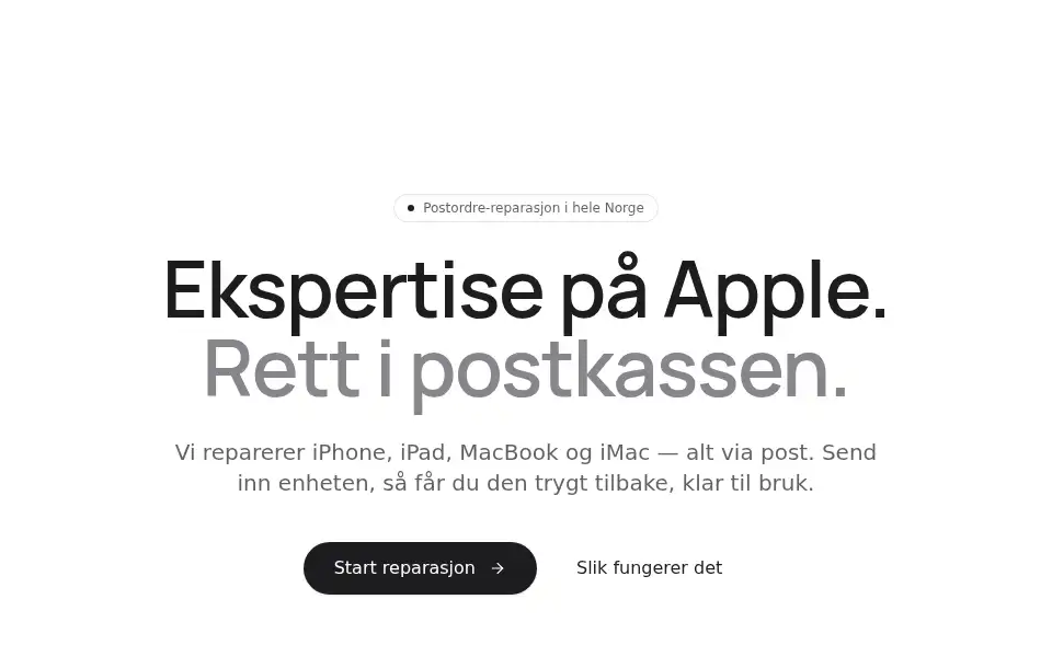 Screenshot of appledoctor.no