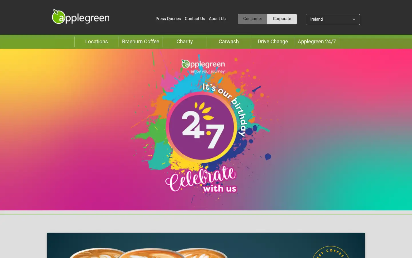 Screenshot of applegreenstores.com