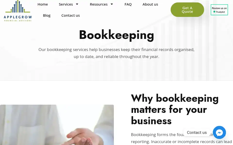 Screenshot of applegrow-finadvisors.co.uk