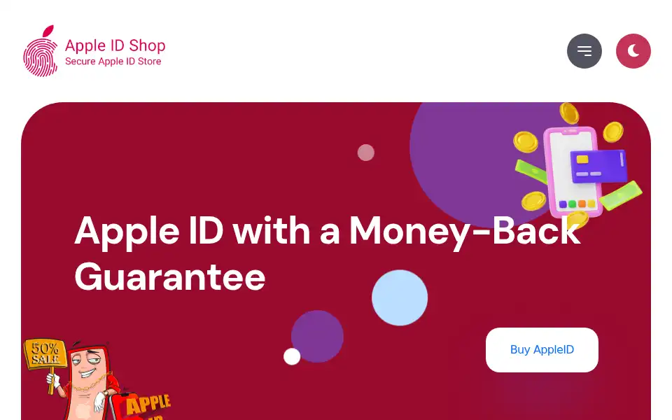 Screenshot of appleidshop.io