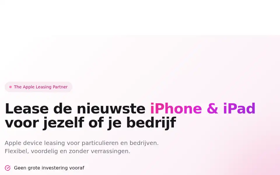 Screenshot of appleleasen.nl