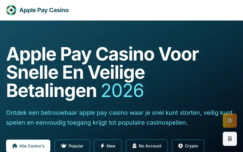 Screenshot of applepaycasinos.nl