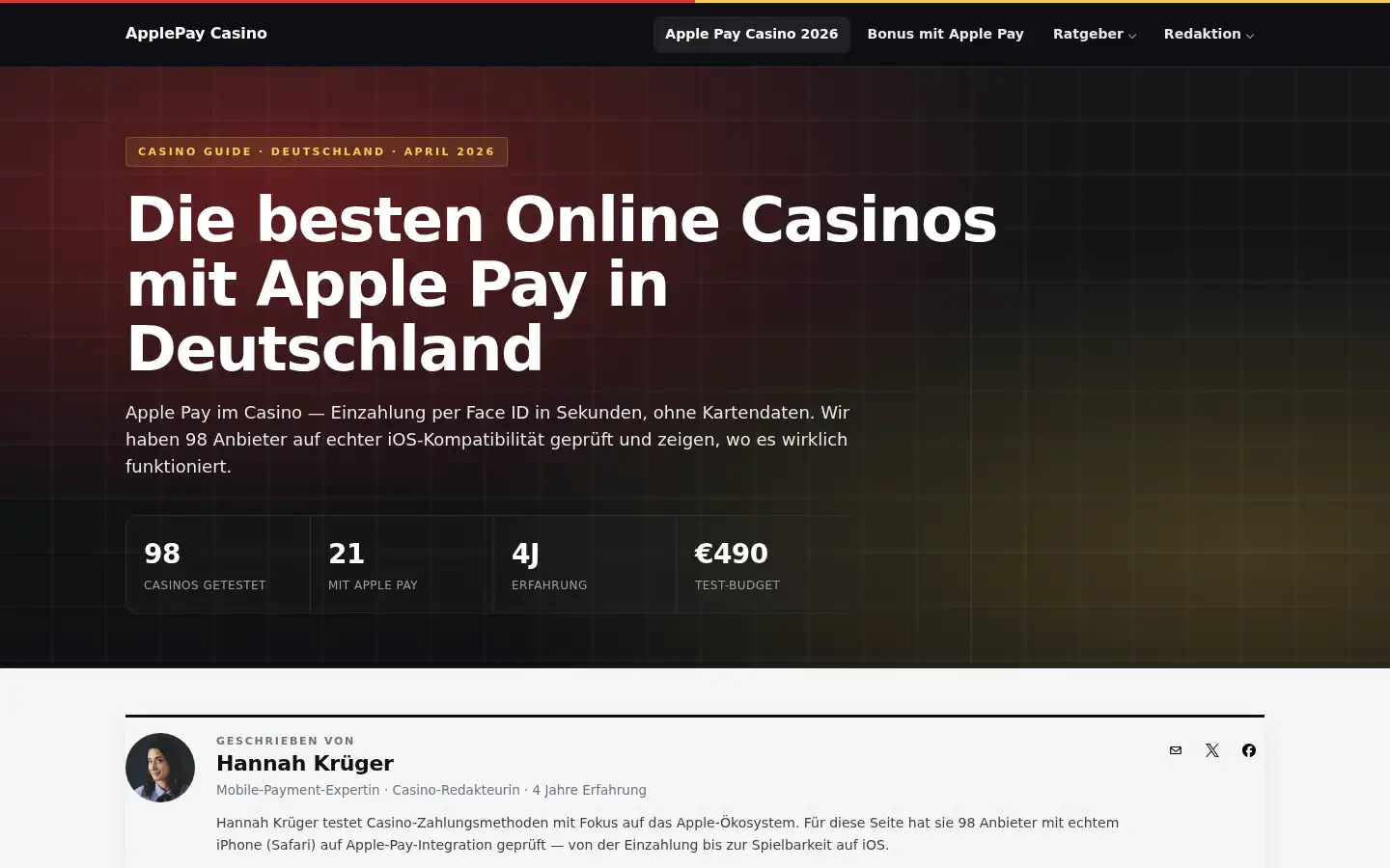 Screenshot of applepaycasinosite.com
