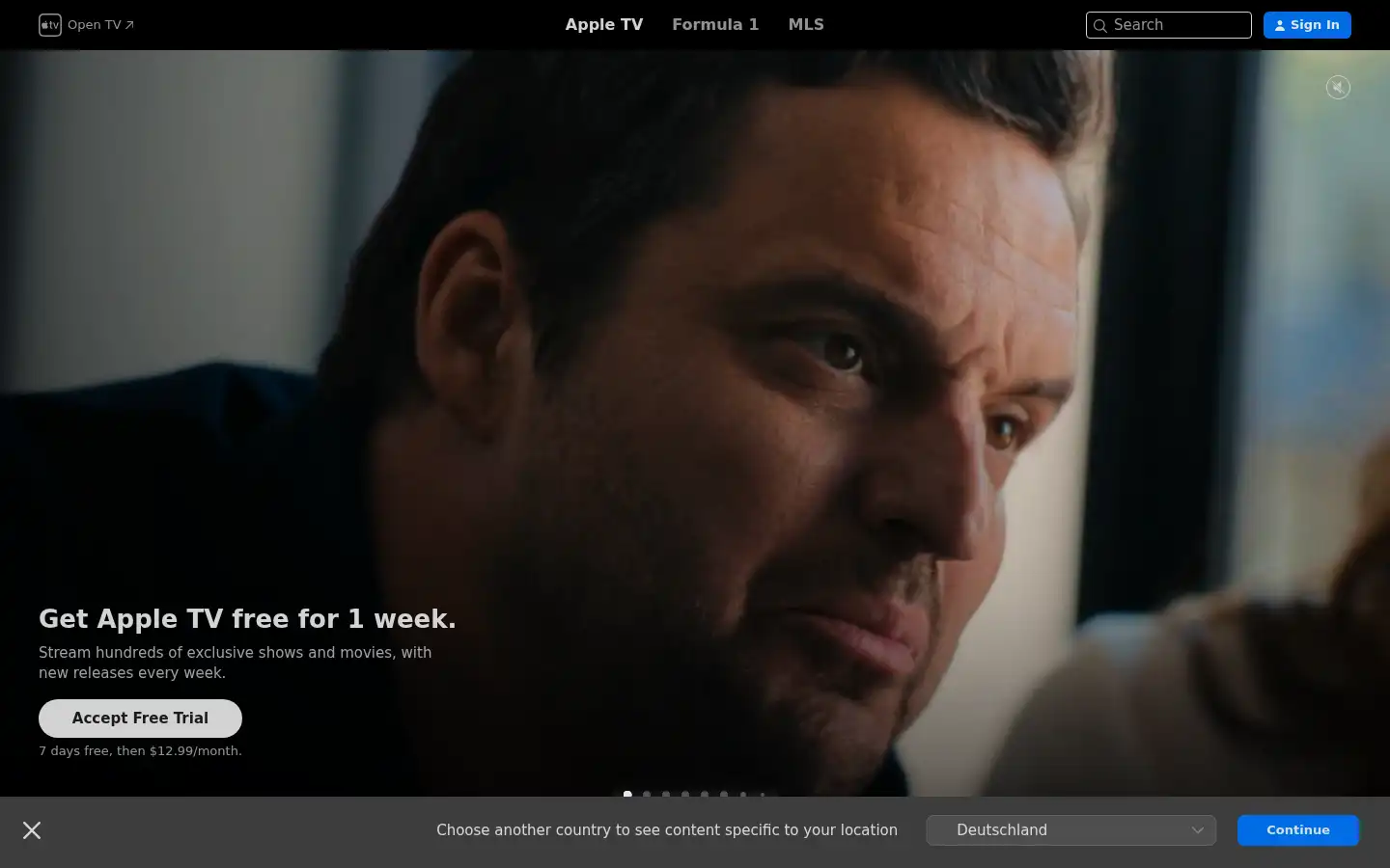 Screenshot of appletv.com