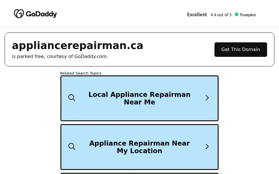 Screenshot of appliancerepairman.ca