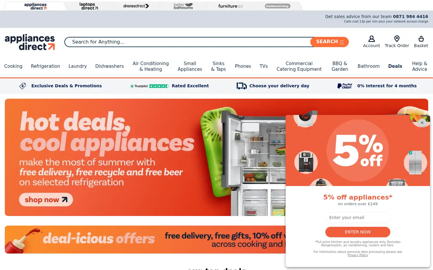 Screenshot of appliancesdirect.co.uk