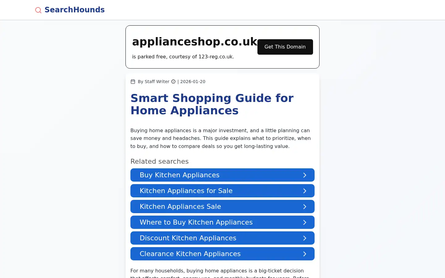 Screenshot of applianceshop.co.uk